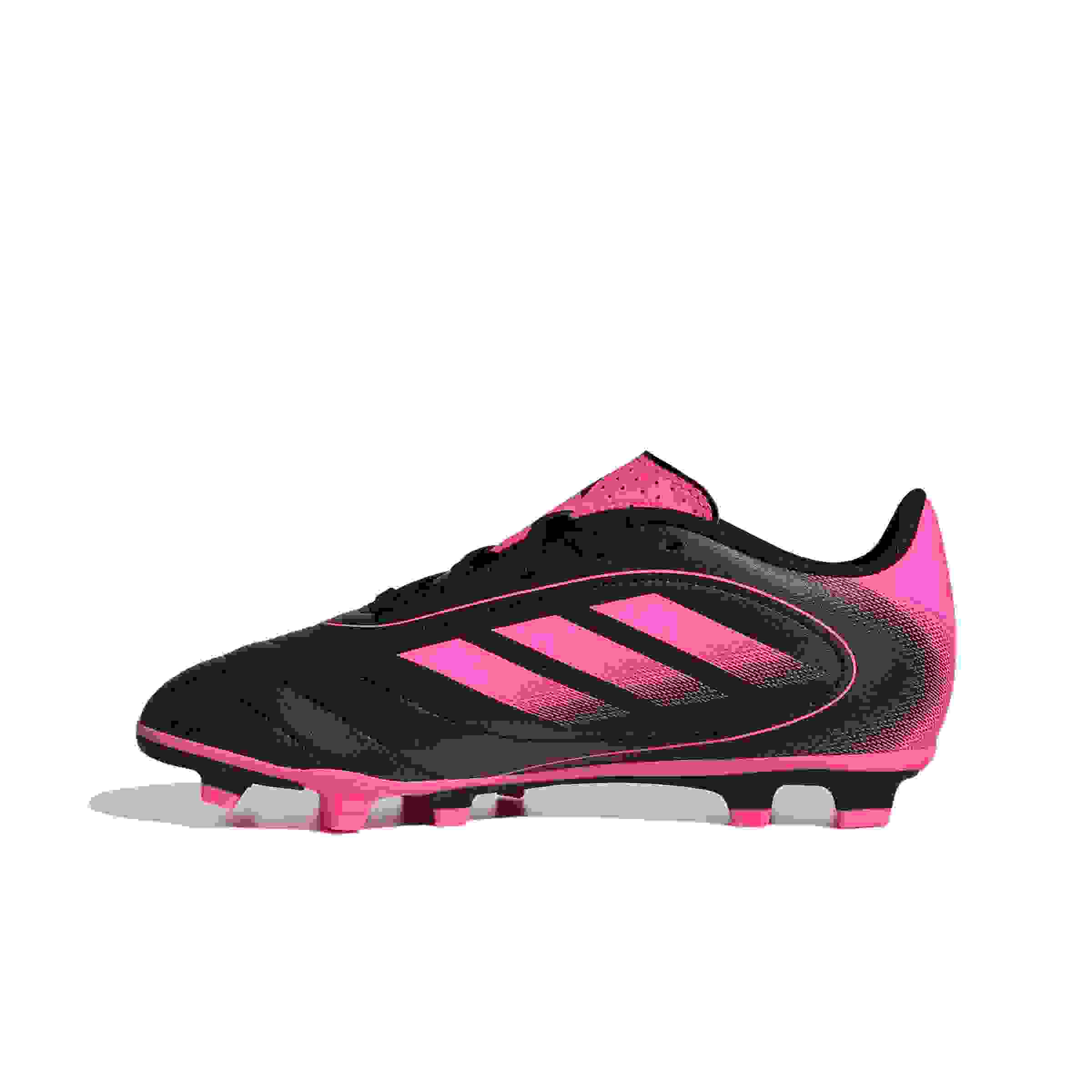adidas Goletto IX FG Grade School Kids' "Core Black/Lucid Pink/Core Black" Soccer Cleat